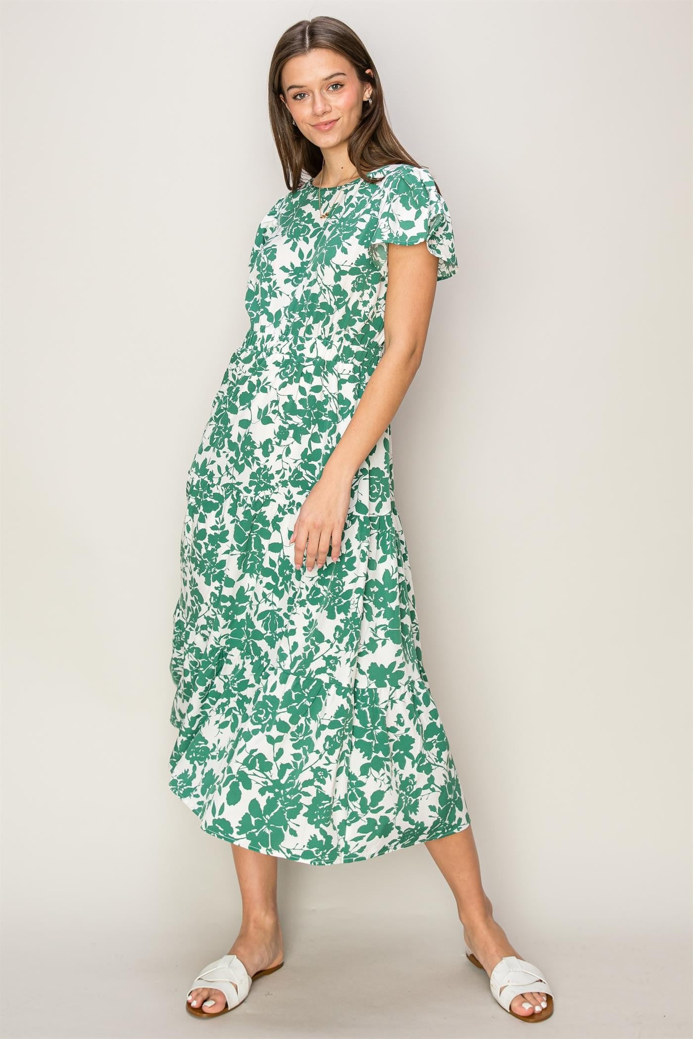 "SPRING FLOWERS" MIDI DRESS