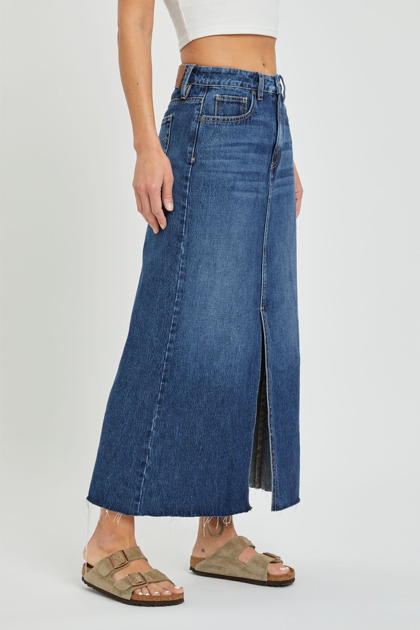 PEYTON DENIM MIDI SKIRT