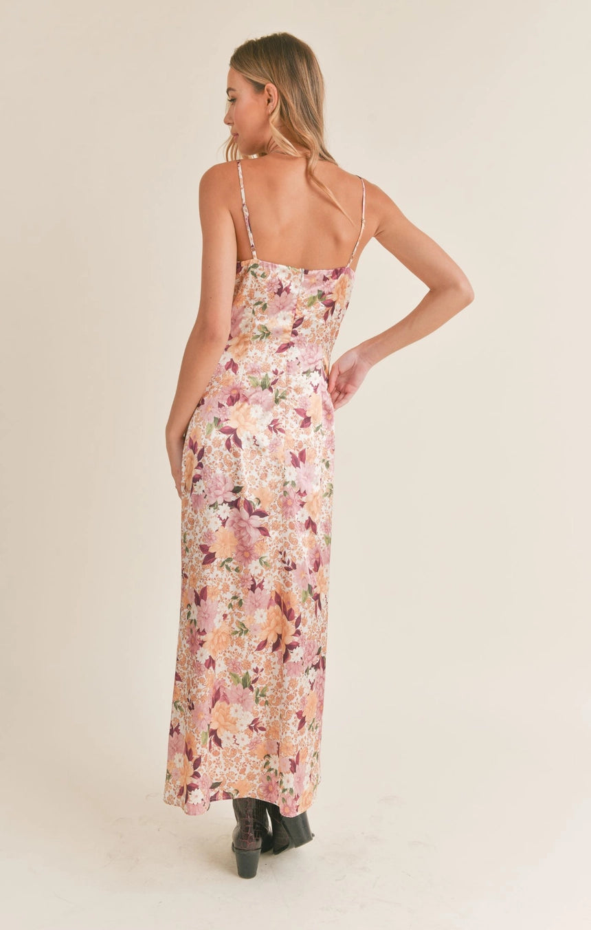 FLORAL SLIP MIDI DRESS