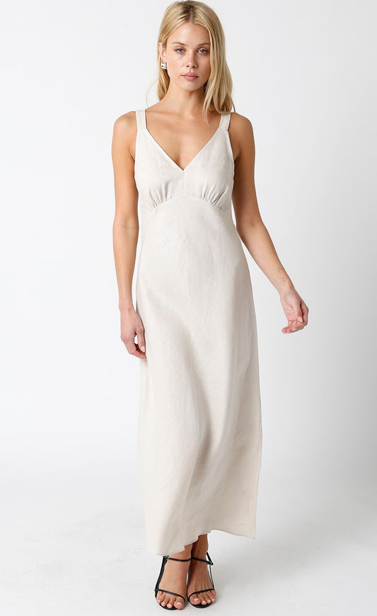 "GLAD HEART" LINEN SUNDRESS