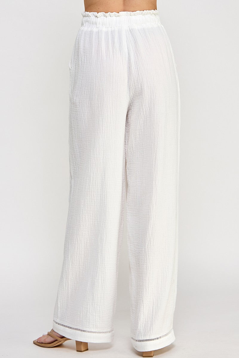 "FOLLOW ME" WIDE LEG PANTS