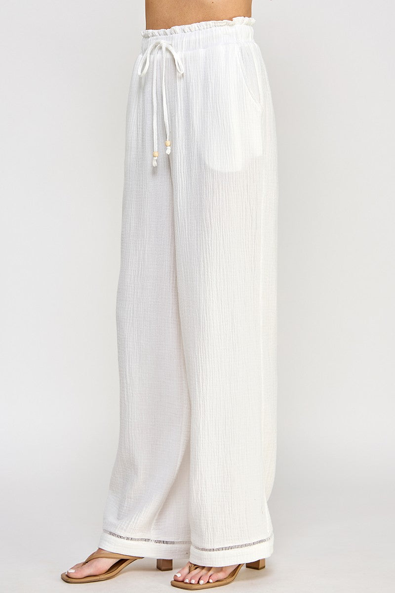 "FOLLOW ME" WIDE LEG PANTS