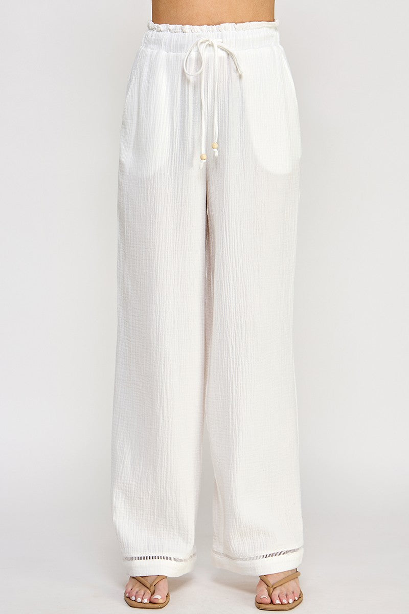 "FOLLOW ME" WIDE LEG PANTS