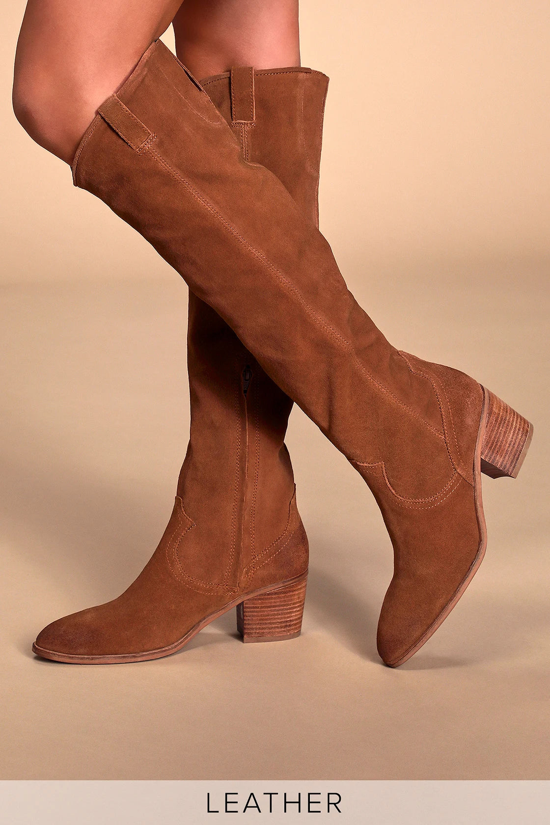 IZZY SUEDE UPPER HIGH BOOT WITH ZIP