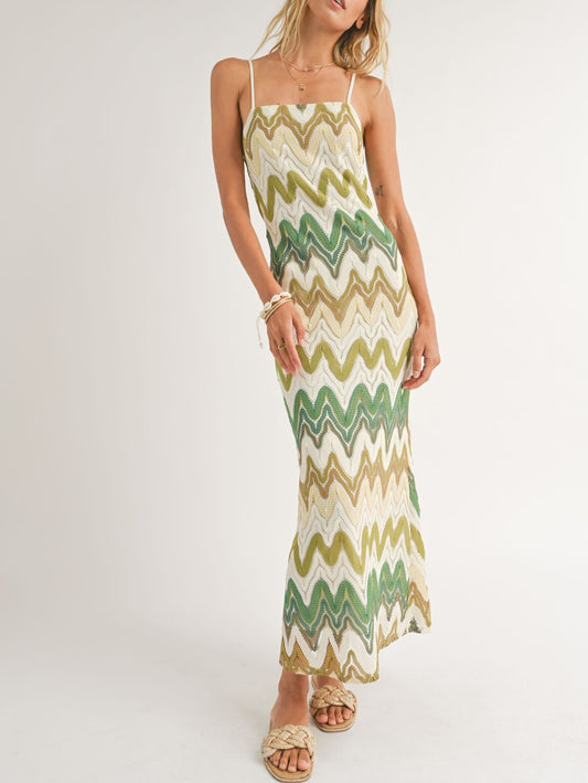 "STILLED THE WAVES" MAXI DRESS