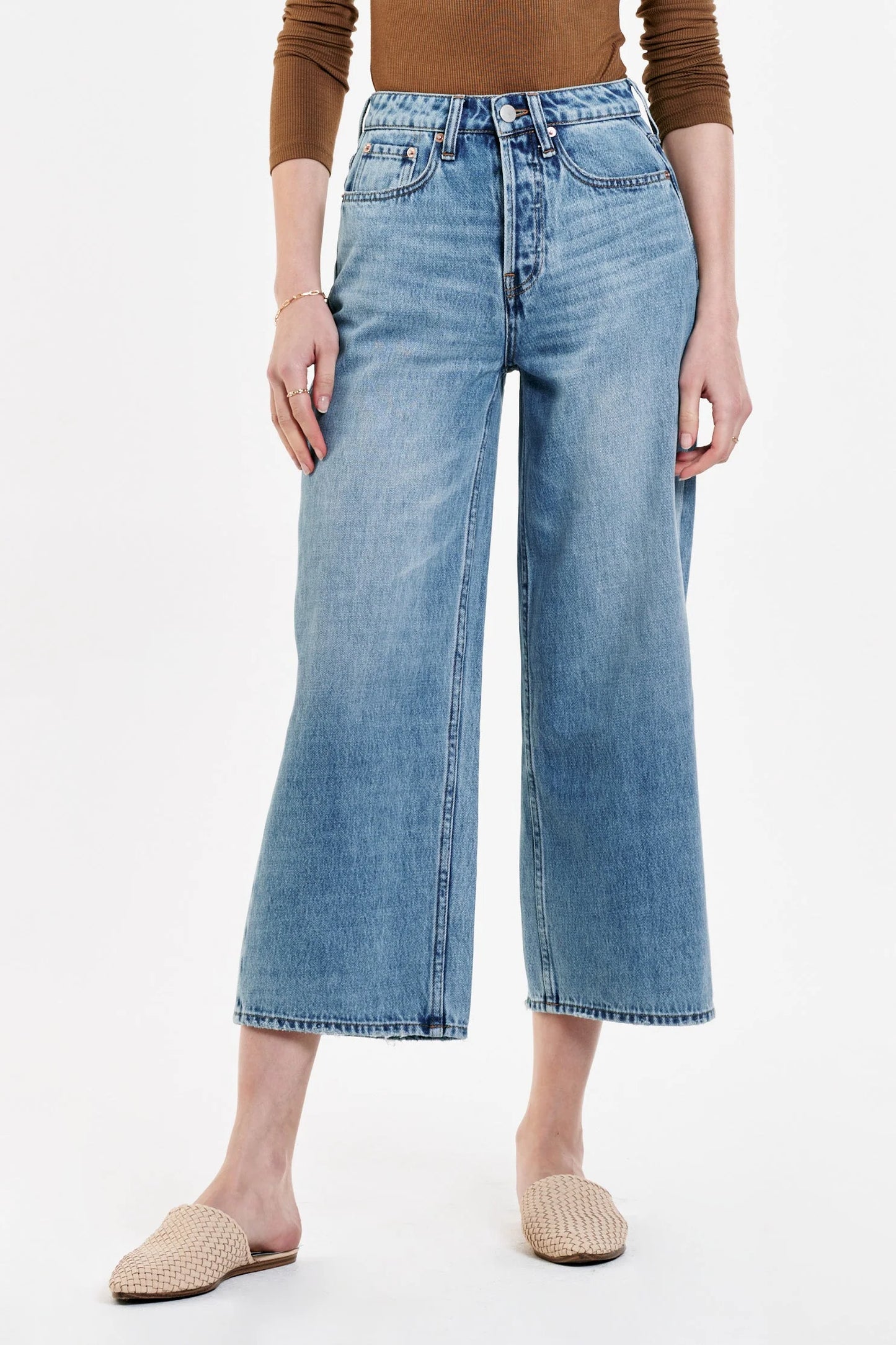 SAMANTHA SUPER HIGH RISE WIDE LEG JEANS