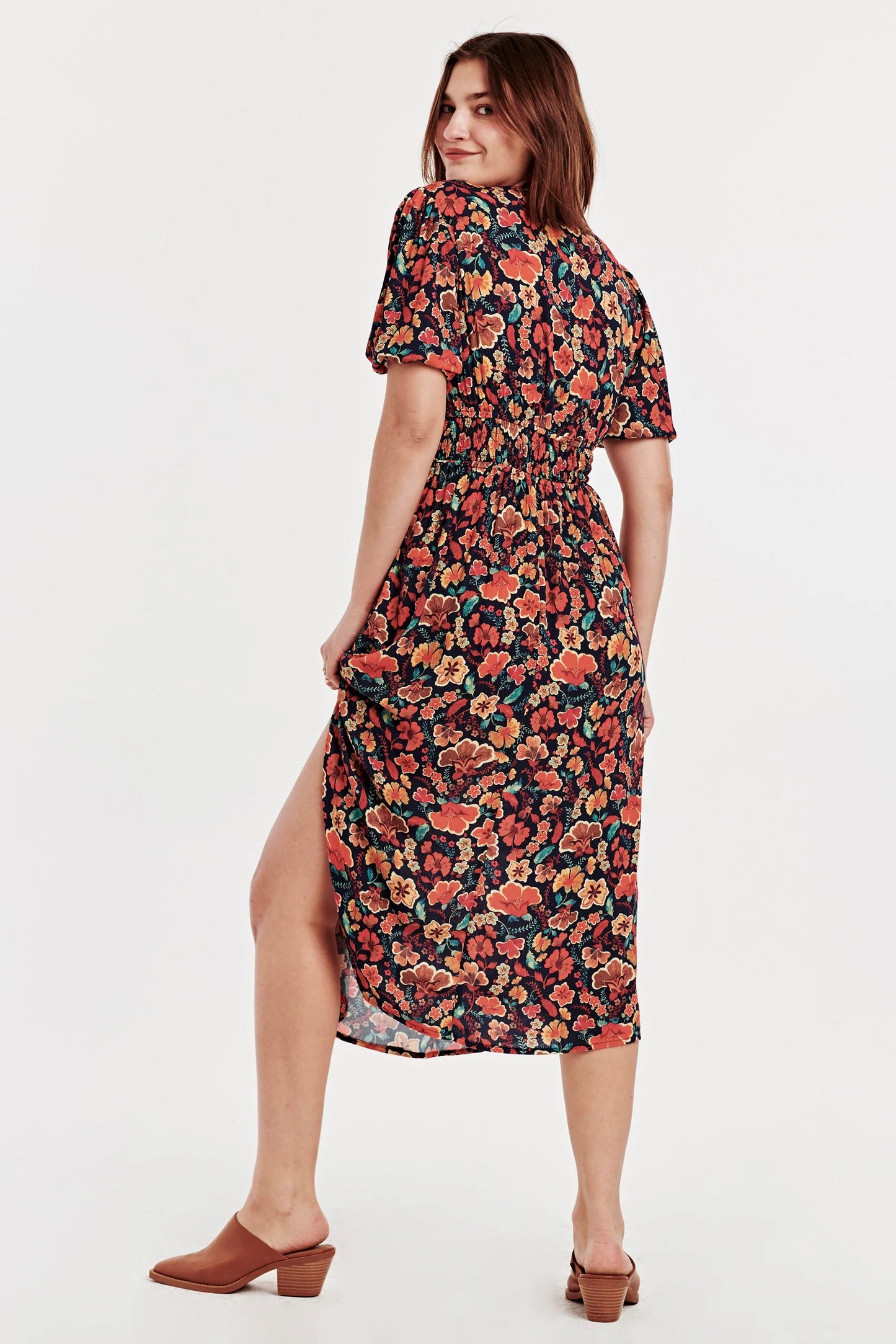 FLORAL V-NECK JENNIFER DRESS