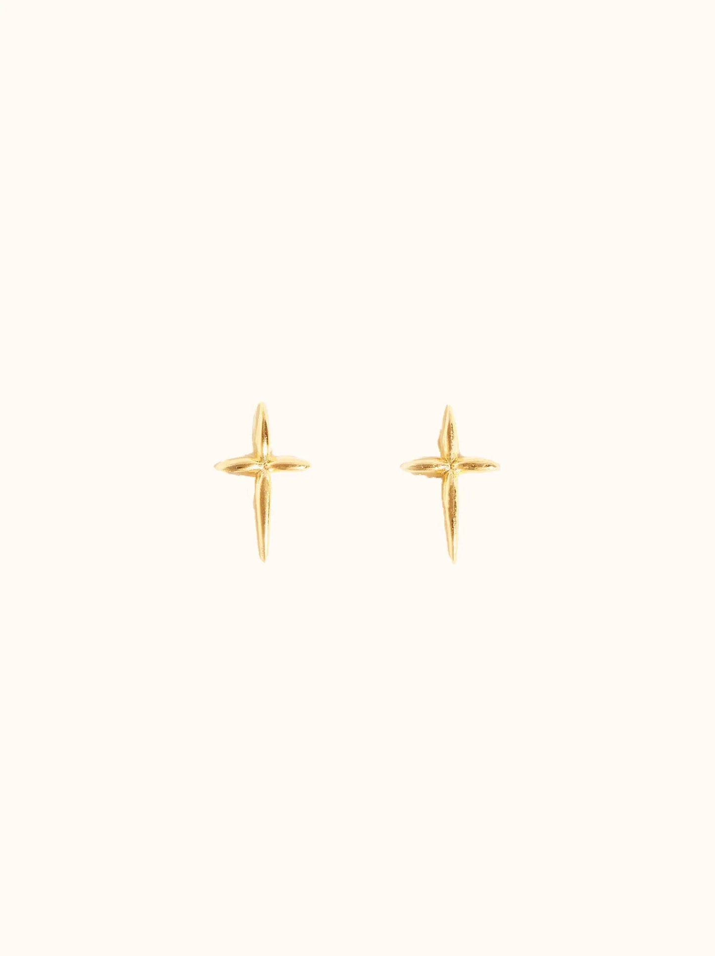 DROPLET CROSS STUD EARRINGS by Able