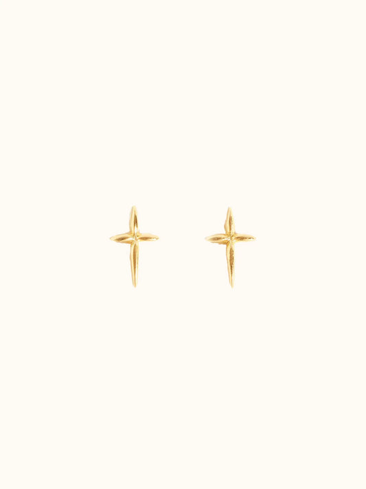 DROPLET CROSS STUD EARRINGS by Able