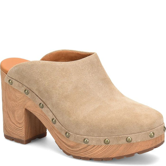 SUDBURY CLOSED TOE SUEDE CLOG WITH CHUNKY HEEL