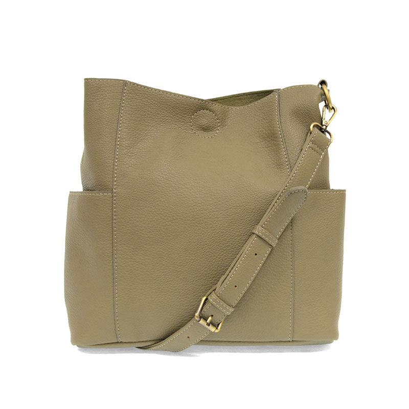 KAYLEIGH SIDE POCKET BUCKET BAG