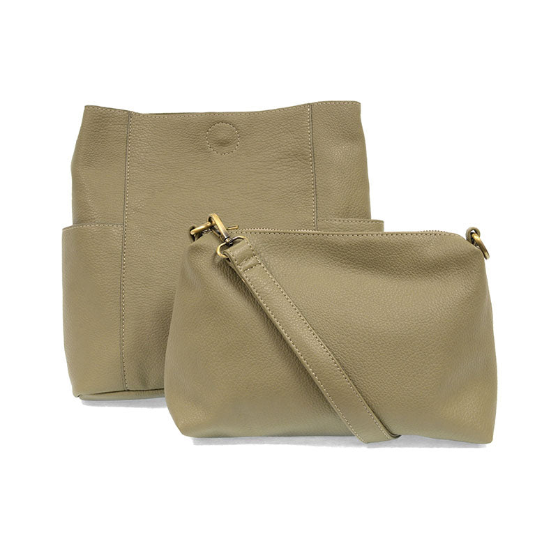 KAYLEIGH SIDE POCKET BUCKET BAG