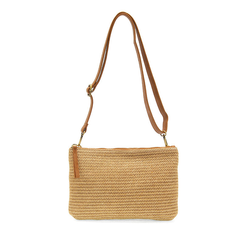 STRAW QUINN CONVERTIBLE CROSSBODY CLUTCH