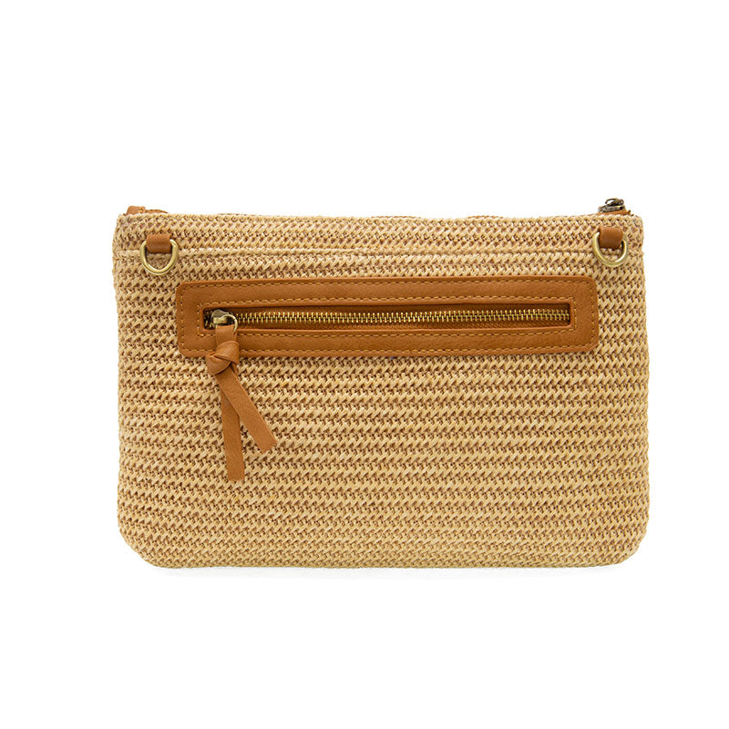 STRAW QUINN CONVERTIBLE CROSSBODY CLUTCH