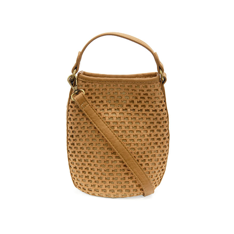 KAIA OPEN WEAVE BUCKET CROSSBODY