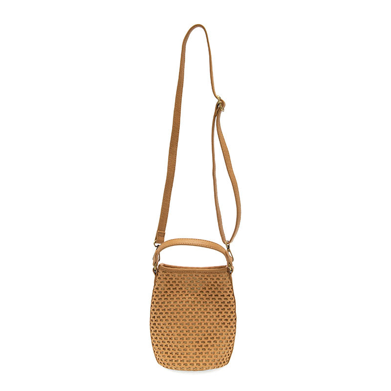 KAIA OPEN WEAVE BUCKET CROSSBODY