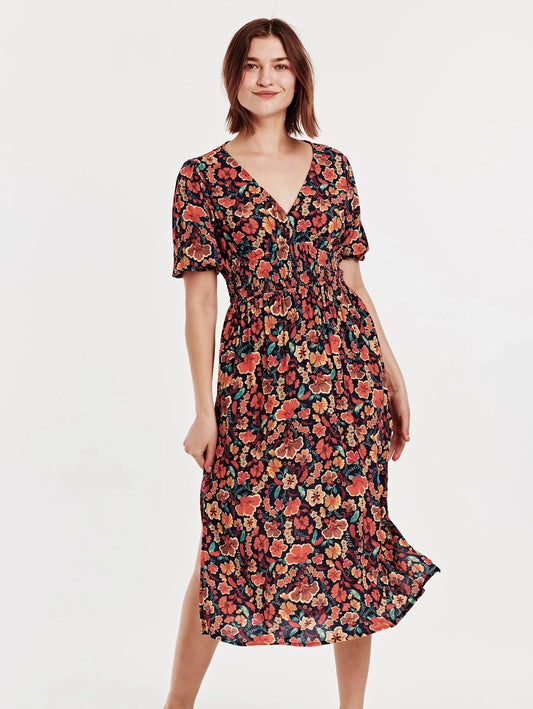 FLORAL V-NECK JENNIFER DRESS