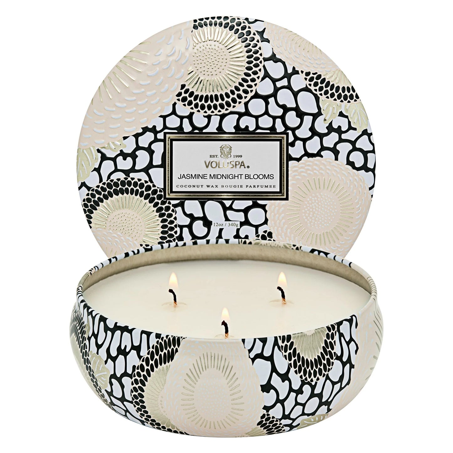 VOLUSPA 3 WICK CANDLE IN DECORATIVE TIN