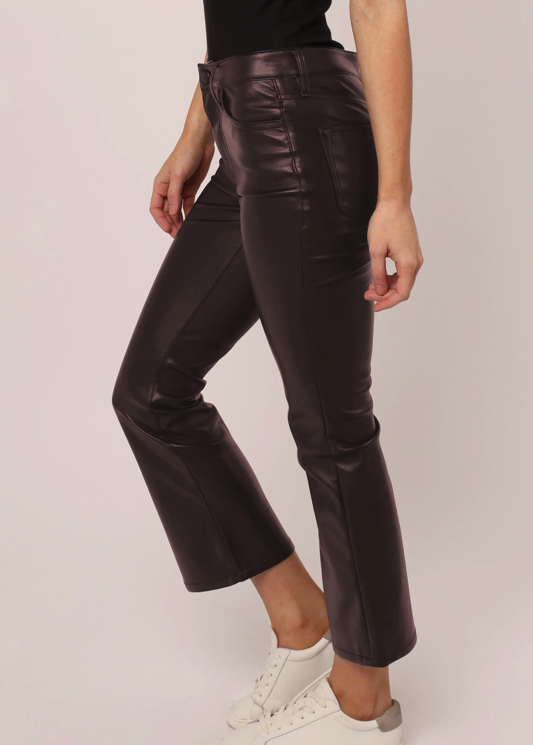 JEANNE LEATHER CROP FLARE