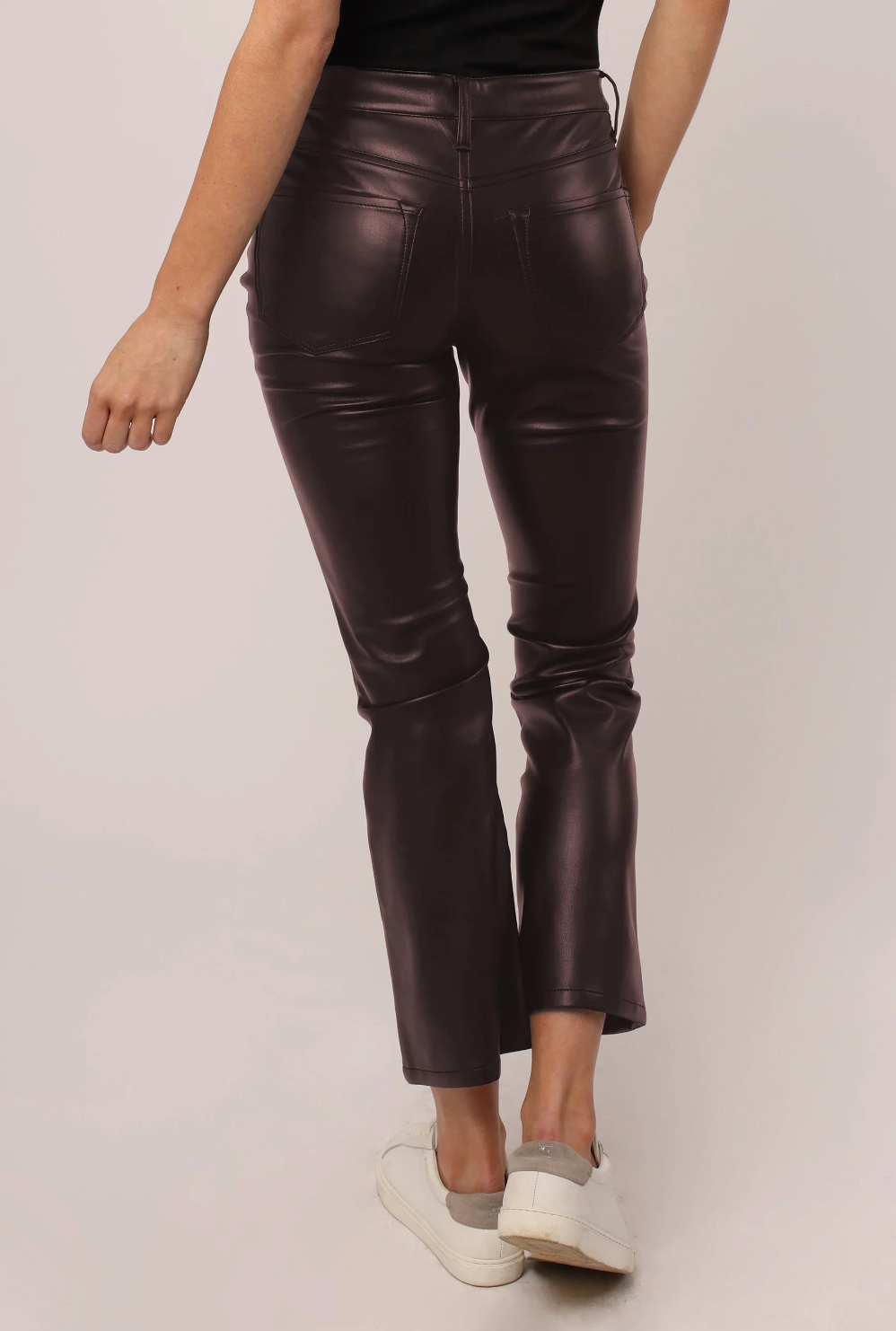 JEANNE LEATHER CROP FLARE