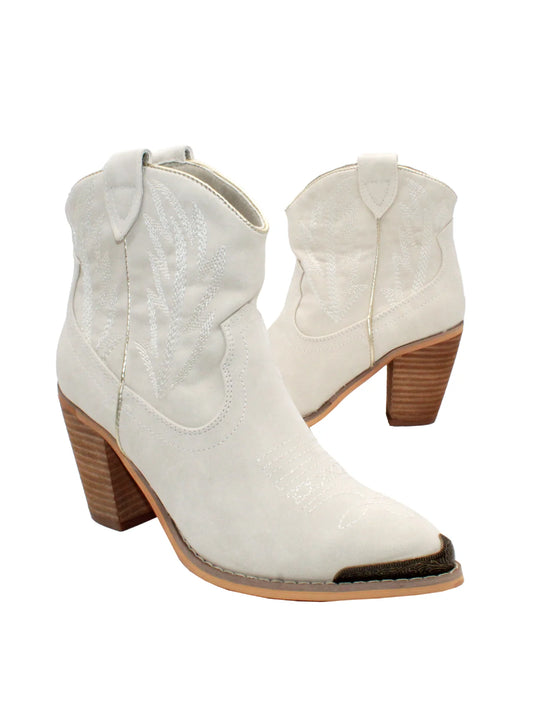 TAYLOR EMBROIDERED SUEDE BOOTIE