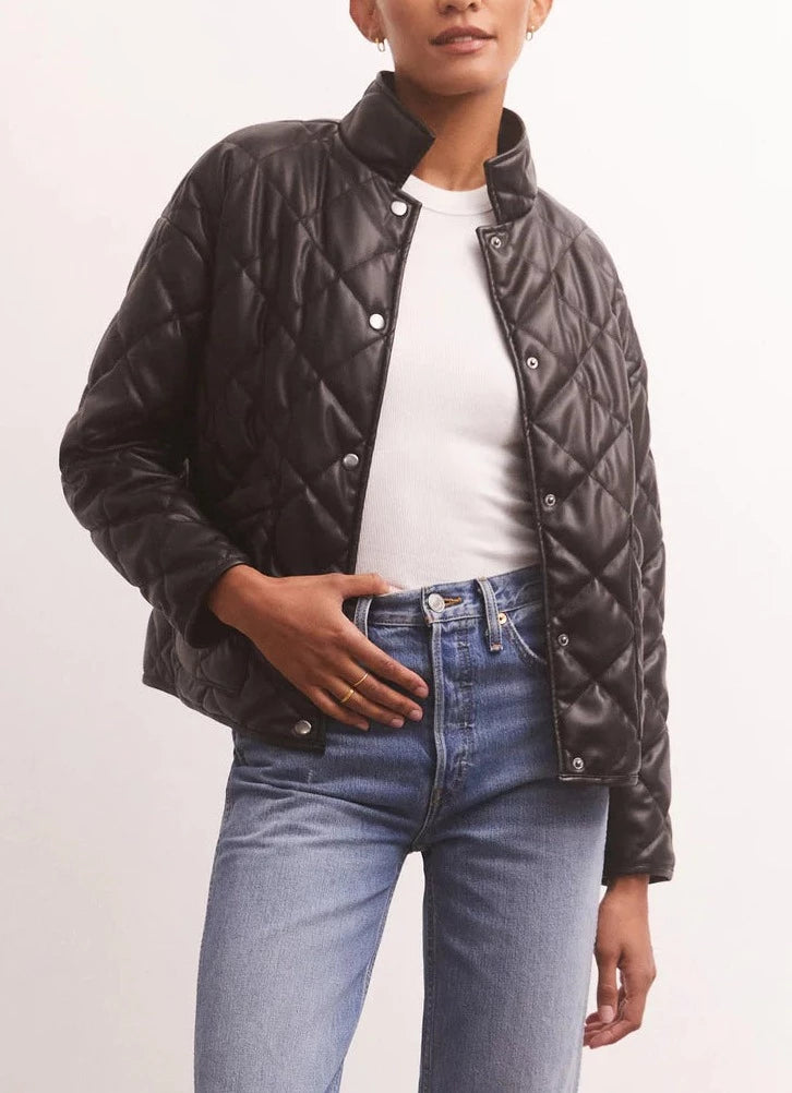 HERITAGE FAUX LEATHER JACKET