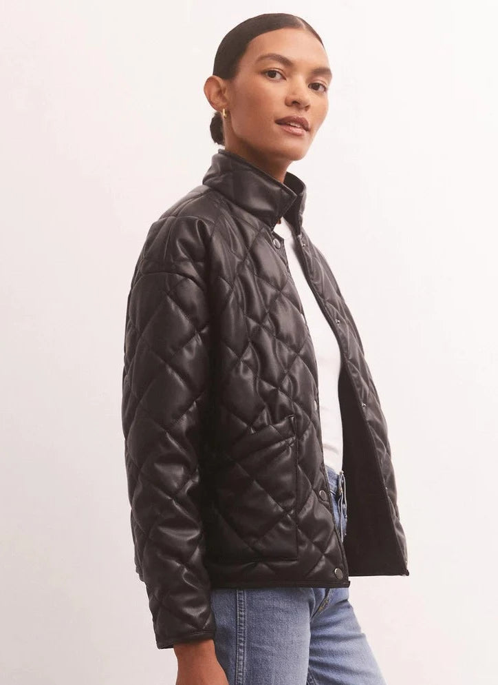 HERITAGE FAUX LEATHER JACKET