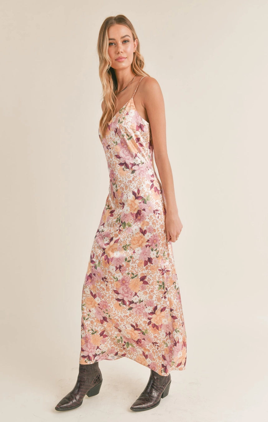 FLORAL SLIP MIDI DRESS