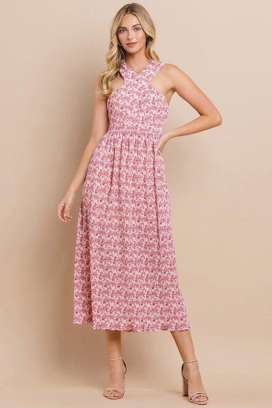 PRETTY IN PINK FLORAL MAXI DRESS