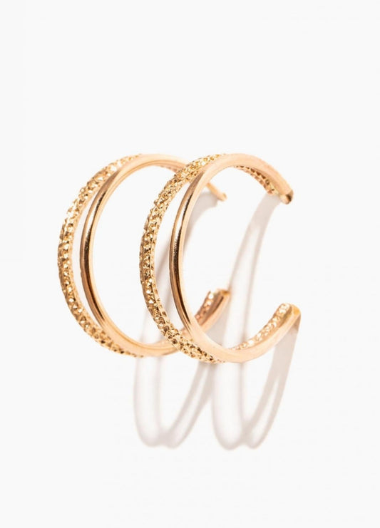 SPARKLE DOUBLE HOOP EARRINGS by Able