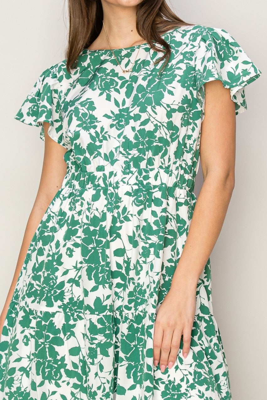 "SPRING FLOWERS" MIDI DRESS