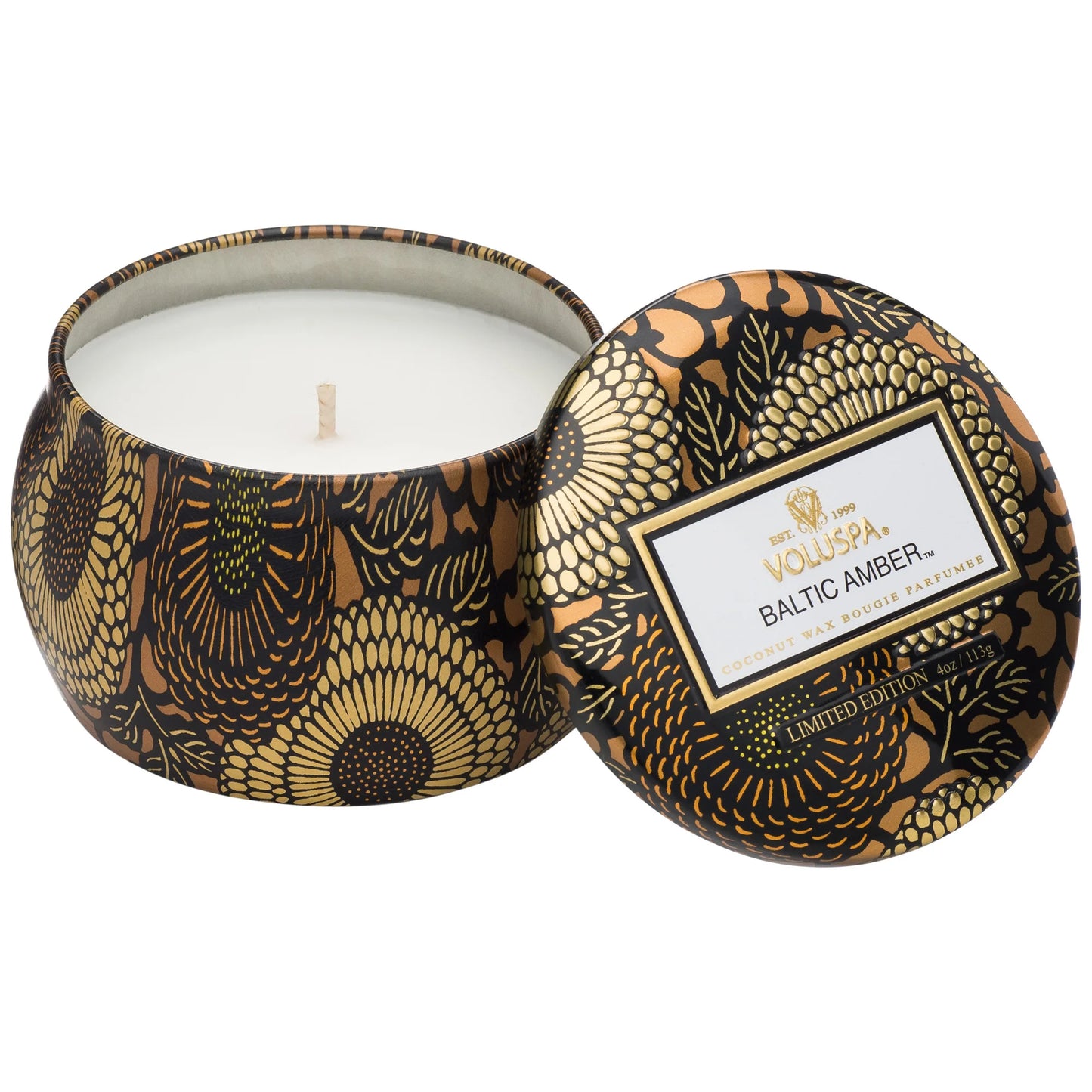 VOLUSPA 4 OZ DECORATIVE TIN CANDLE