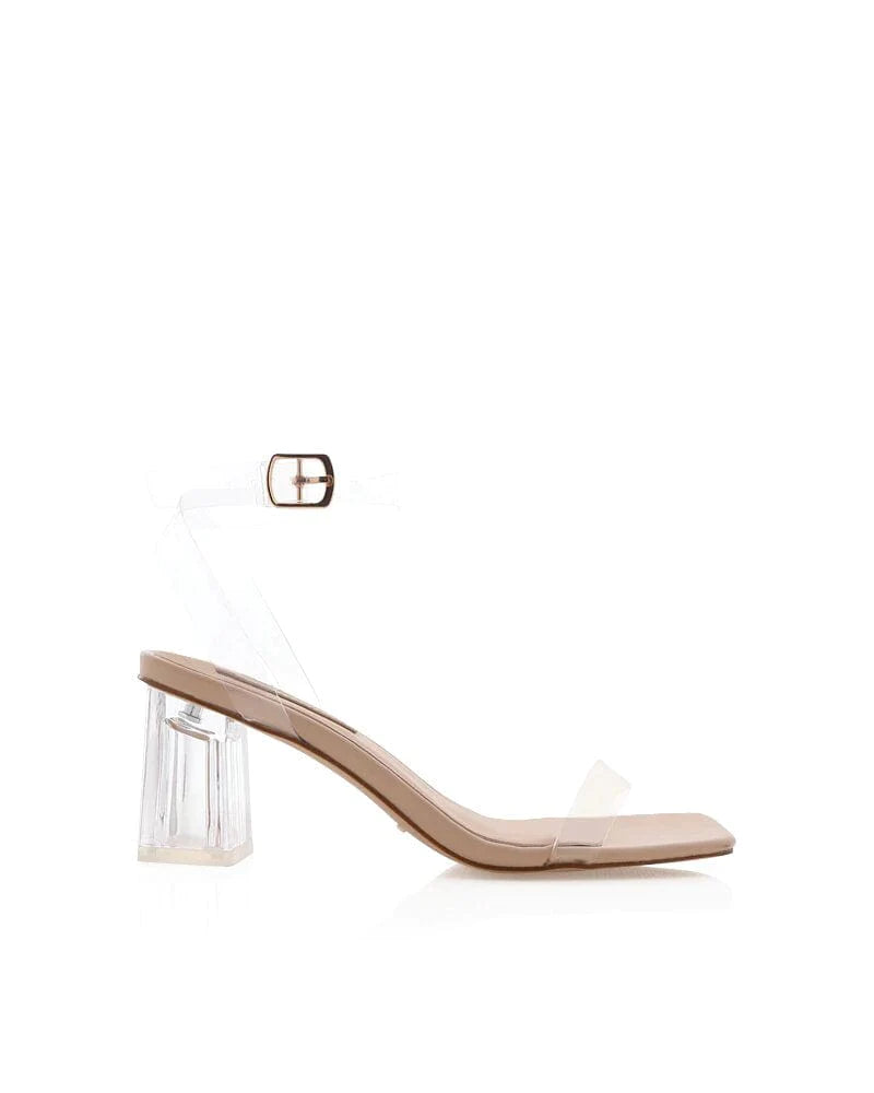 UKIAH NUDE CLEAR HEEL SHOE