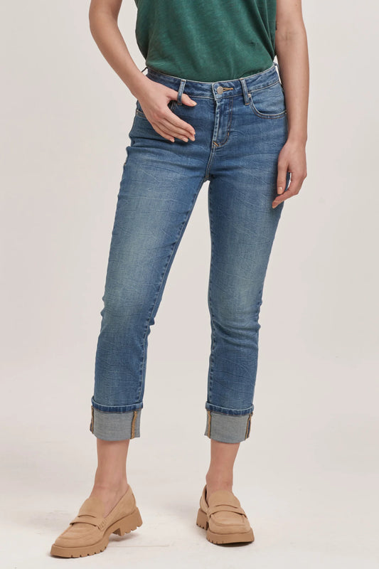 BLAIRE CUFFED SLIM STRAIGHT JEANS