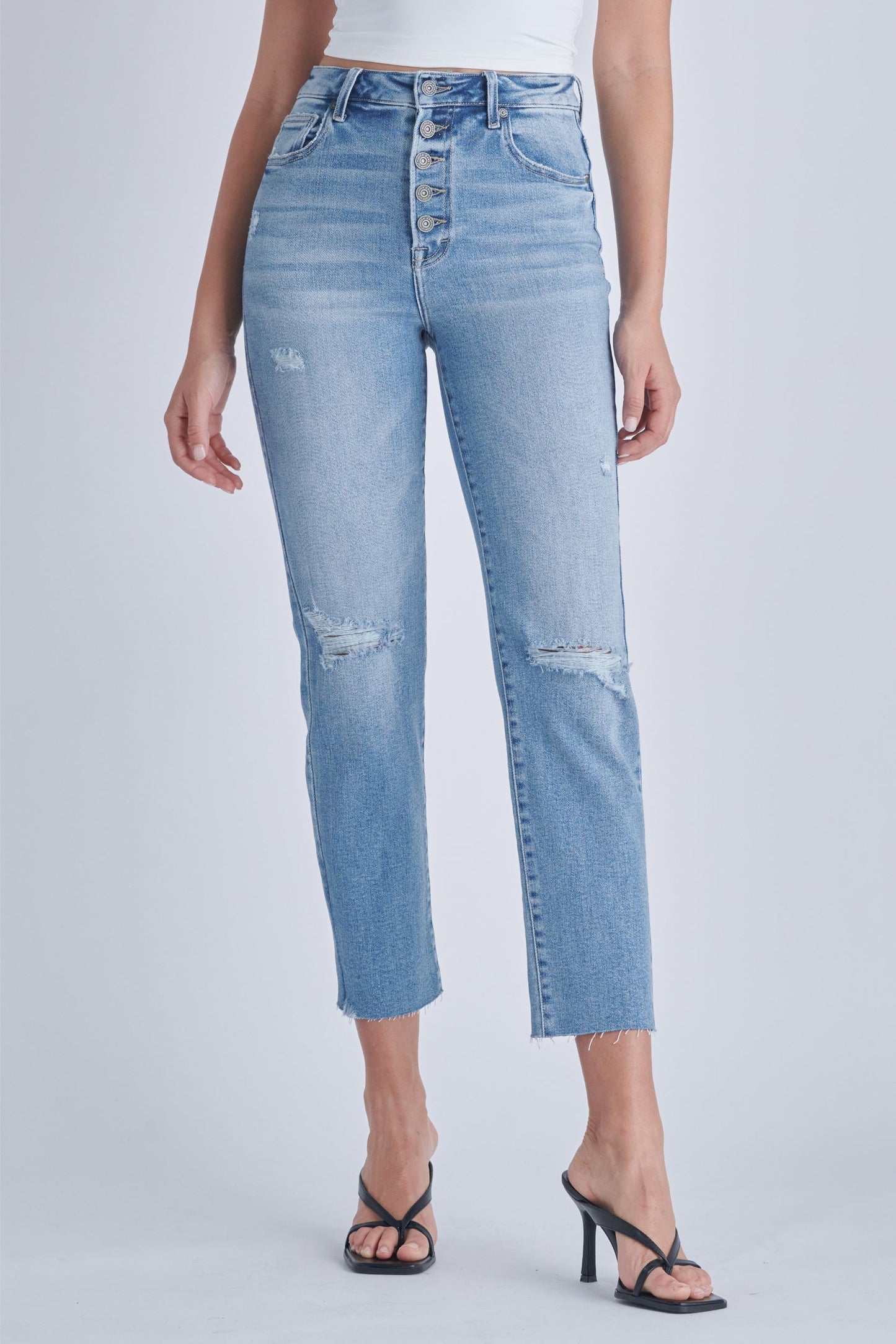 TRACEY HIGH RISE DISTRESSED JEANS