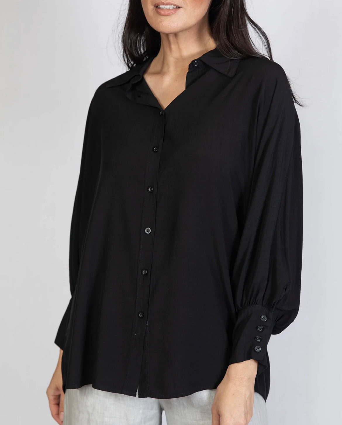 REMI DOLMAN SLEEVE BUTTON UP TOP